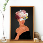 majestic women illustration botanical modern art painting