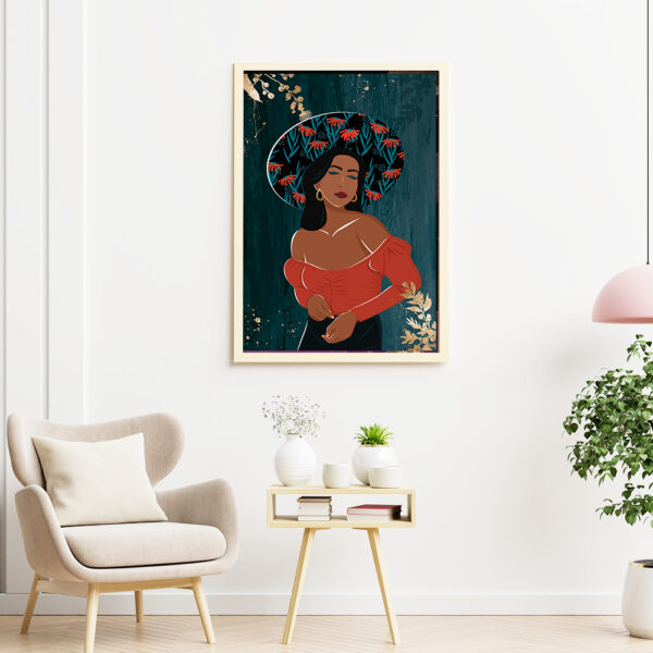 buy women illustration botanical painting modern painting online