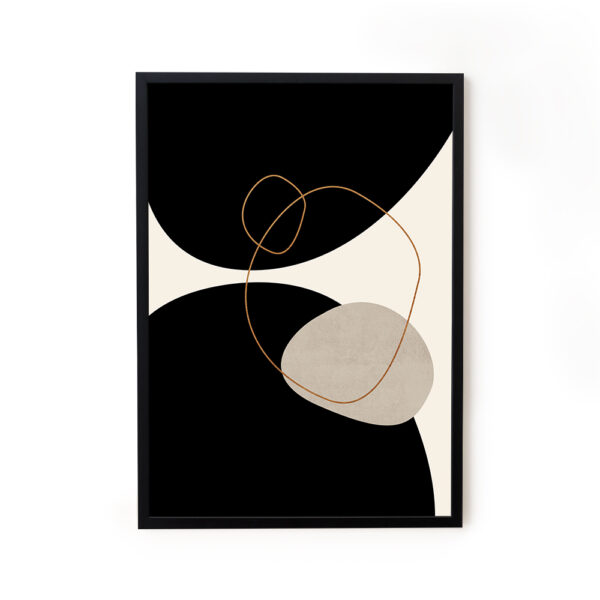 Black modern abstract minimalist painting
