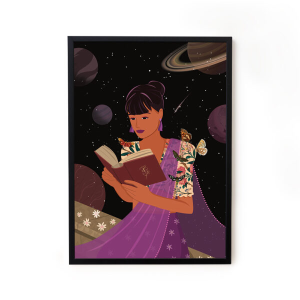 Galaxy woman illustration painting