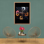 Framed wall art painting home decor