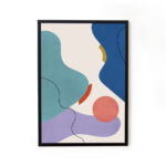 Framed line art abstract painting for home decor