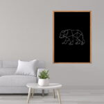 Framed line art abstract painting for home decor