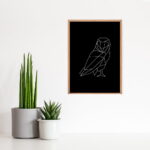 Framed line art abstract painting for home decor