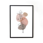 Framed line art abstract painting for home decor