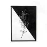 Framed line art abstract painting for home decor