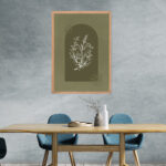 Framed line art abstract painting for home decor