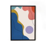 Framed line art abstract painting for home decor