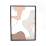 Framed line art abstract painting for home decor