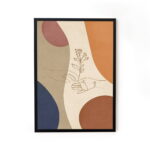 Framed line art abstract painting for home decor