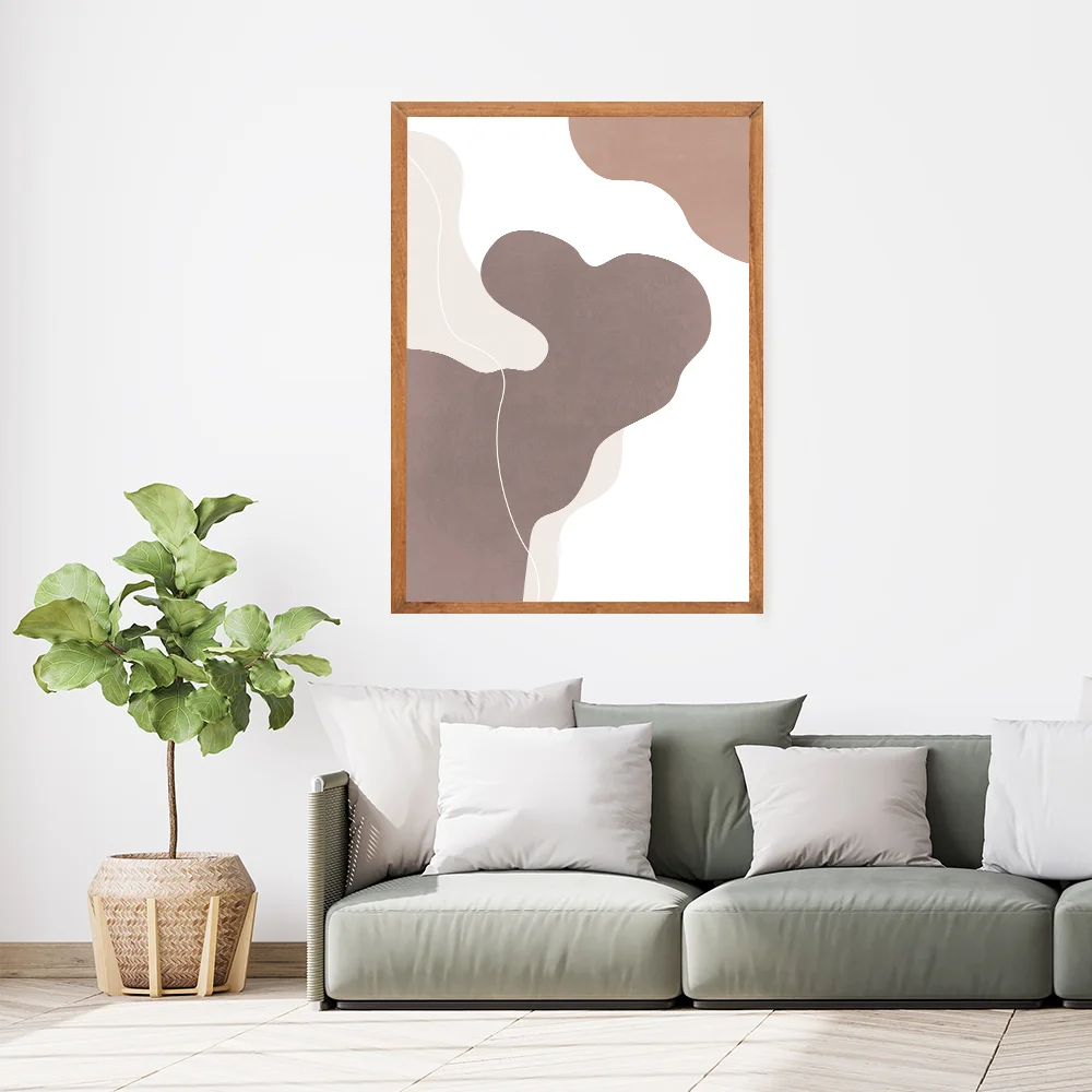 Framed line art abstract painting for home decor