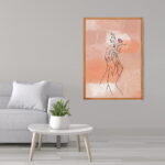 Framed line art abstract painting for home decor