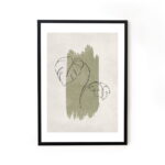 Framed line art abstract painting for home decor