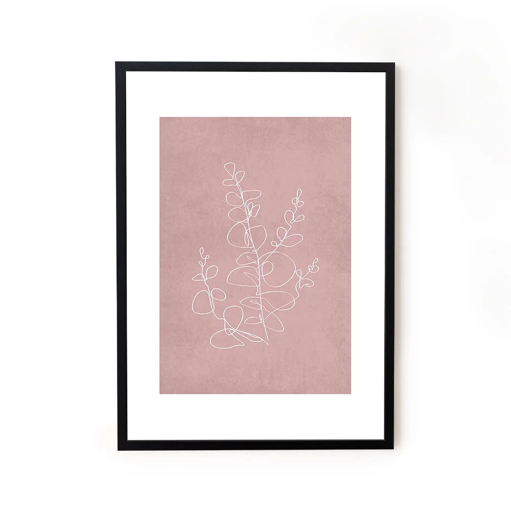 Framed line art abstract painting for home decor