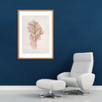 Framed line art abstract painting for home decor