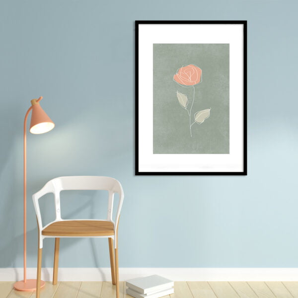 Framed line art abstract painting for home decor