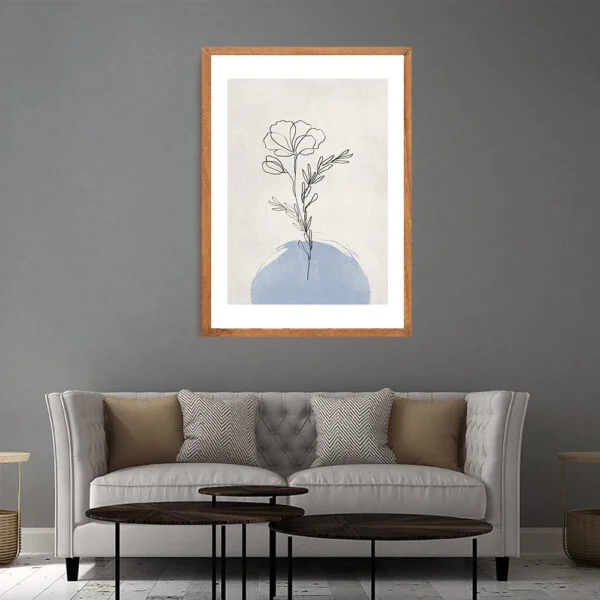 Framed line art abstract painting for home decor