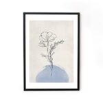 Framed line art abstract painting for home decor