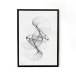 Framed line art abstract painting for home decor