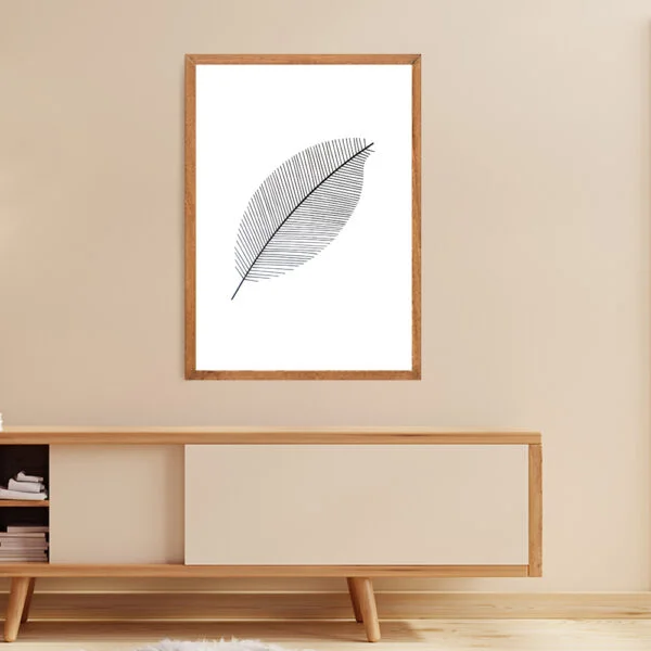 Framed line art abstract painting for home decor