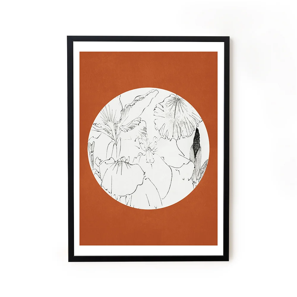 Framed line art abstract painting for home decor