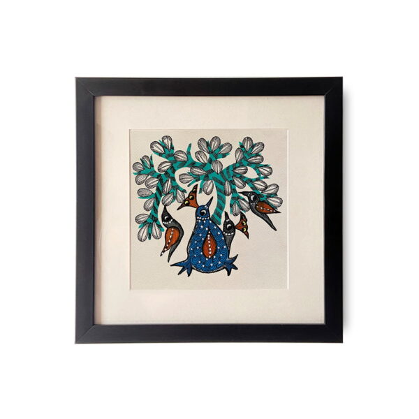 Feather Home Original Gond Handmade Painting