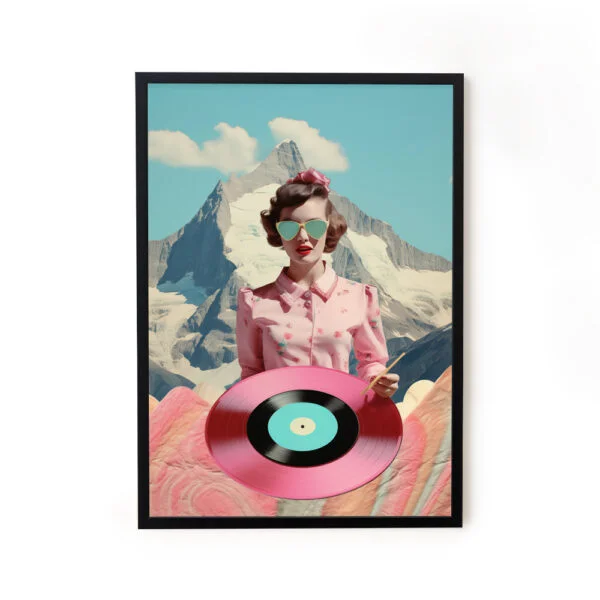 Woman With Disc Maximalist Pop Wall Art Painting