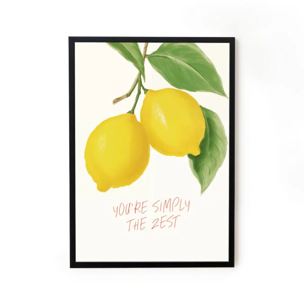 Simply The Zest Framed Wall Art Decor Poster For Kitchen
