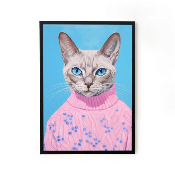 Pop Cat Eclectic Maximalist Pop Wall Art Painting For Home