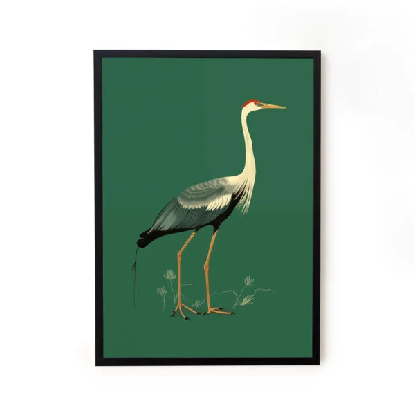 Bird In Green Maximalist Pop Wall Art Painting For Bedroom
