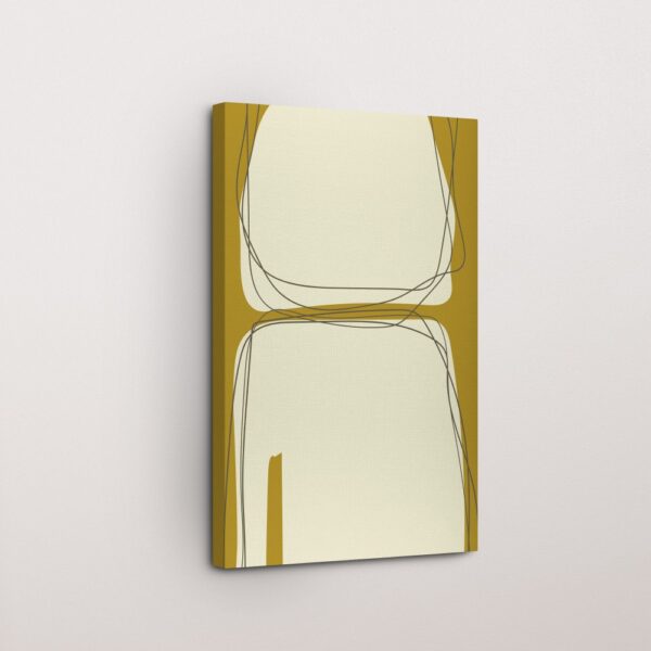 Golden Embrace Line Art Minimalist Canvas Painting
