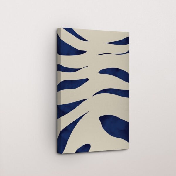 Flowing Lines Navy Organic Pattern Art for Living Room