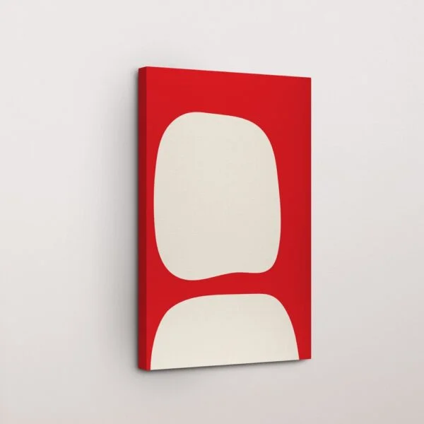 Ivory Blaze Red & White Pattern Canvas Painting