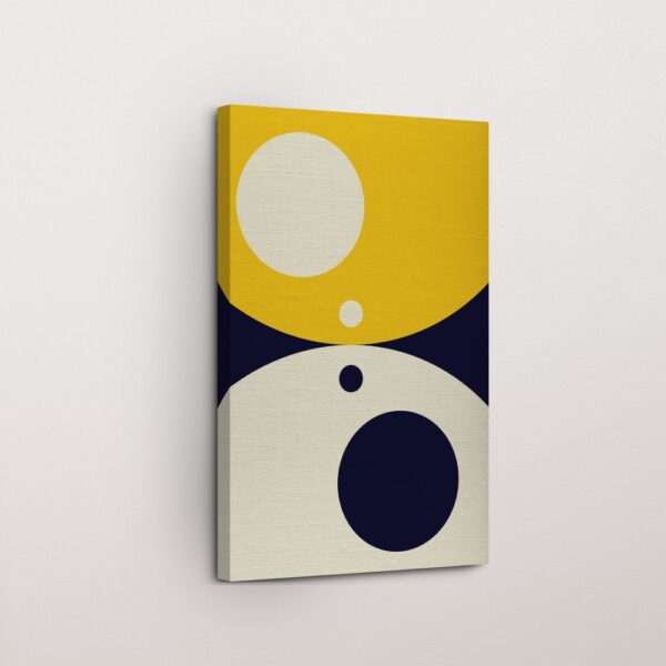 Celestial Balance Yellow Navy Canvas Painting Boho Art