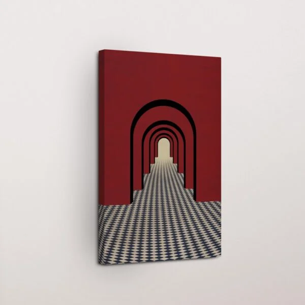 Brick & Boardwalk Chess Hallway Tile Design