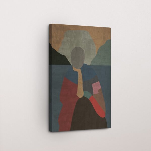 Blush Serenity Woman Silhouette Canvas Painting
