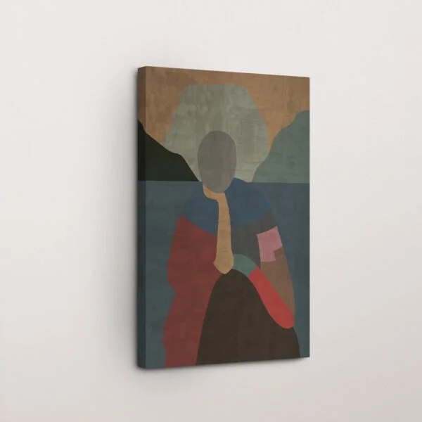 Blush Serenity Woman Silhouette Canvas Painting