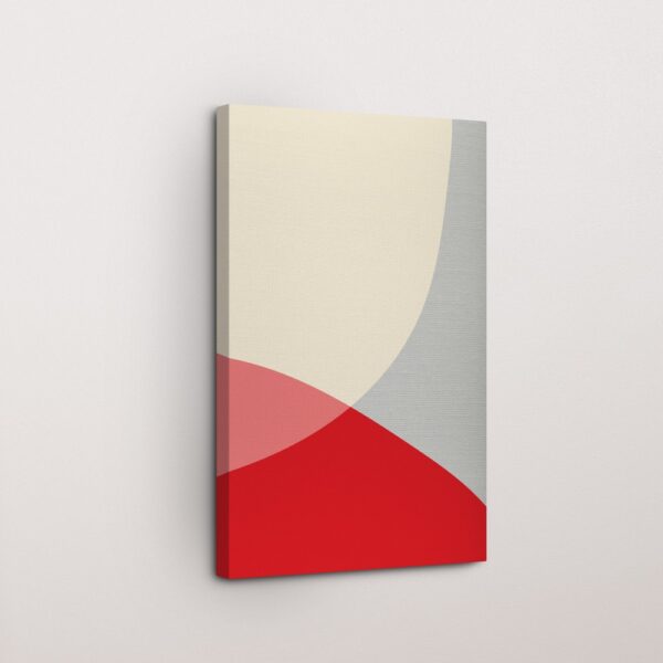 Serene Curves Red & Grey Abstract Canvas Painting