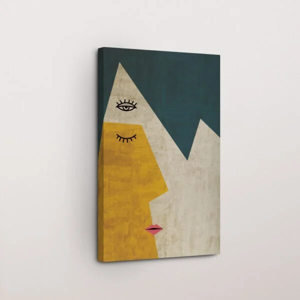 Bold Contours Half Face Woman Wall Art
